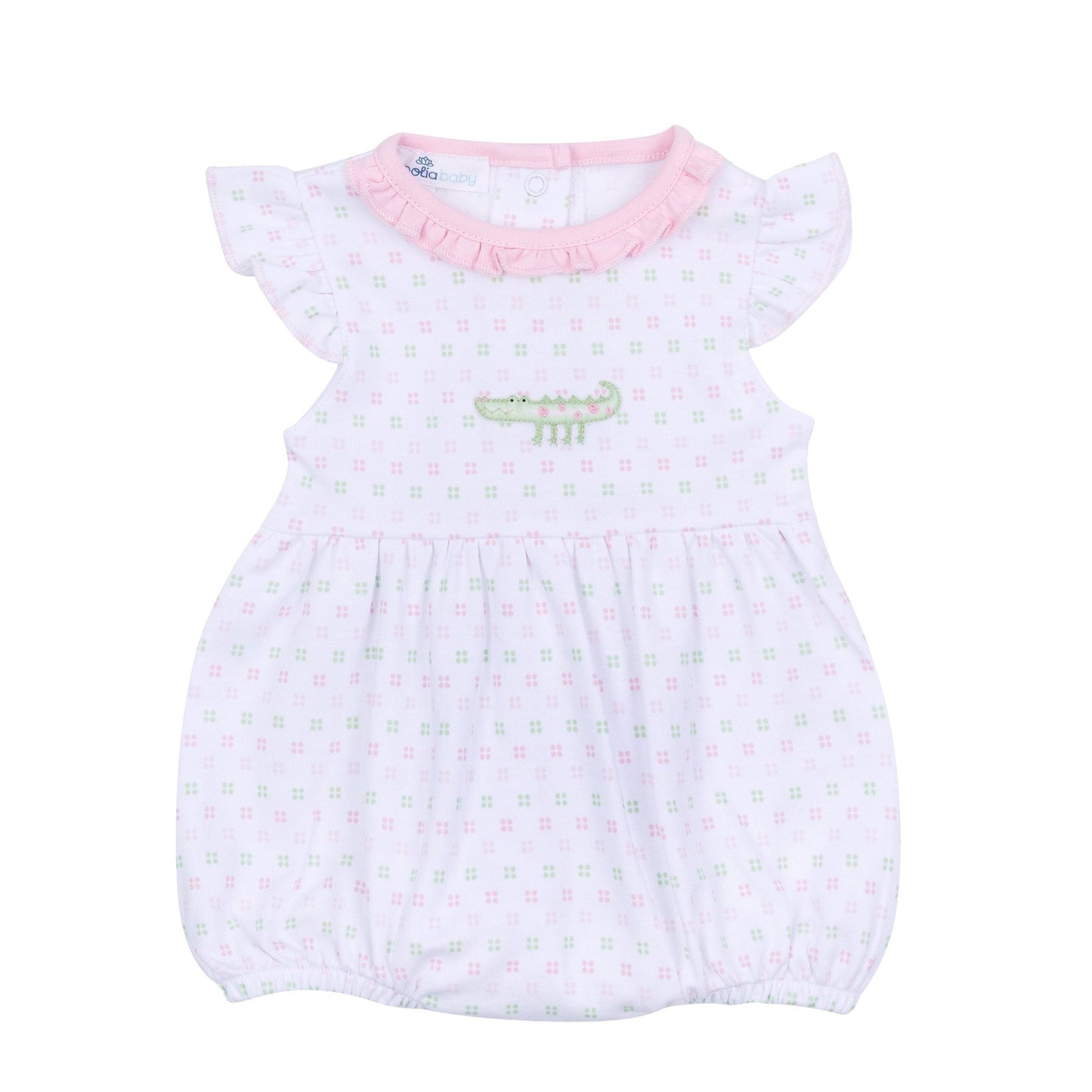 Alligator Pie Embroidered Bubble - Pink - Magnolia BabyBubble
