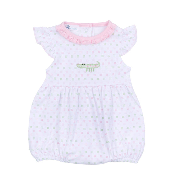 Alligator Pie Embroidered Bubble - Pink - Magnolia BabyBubble