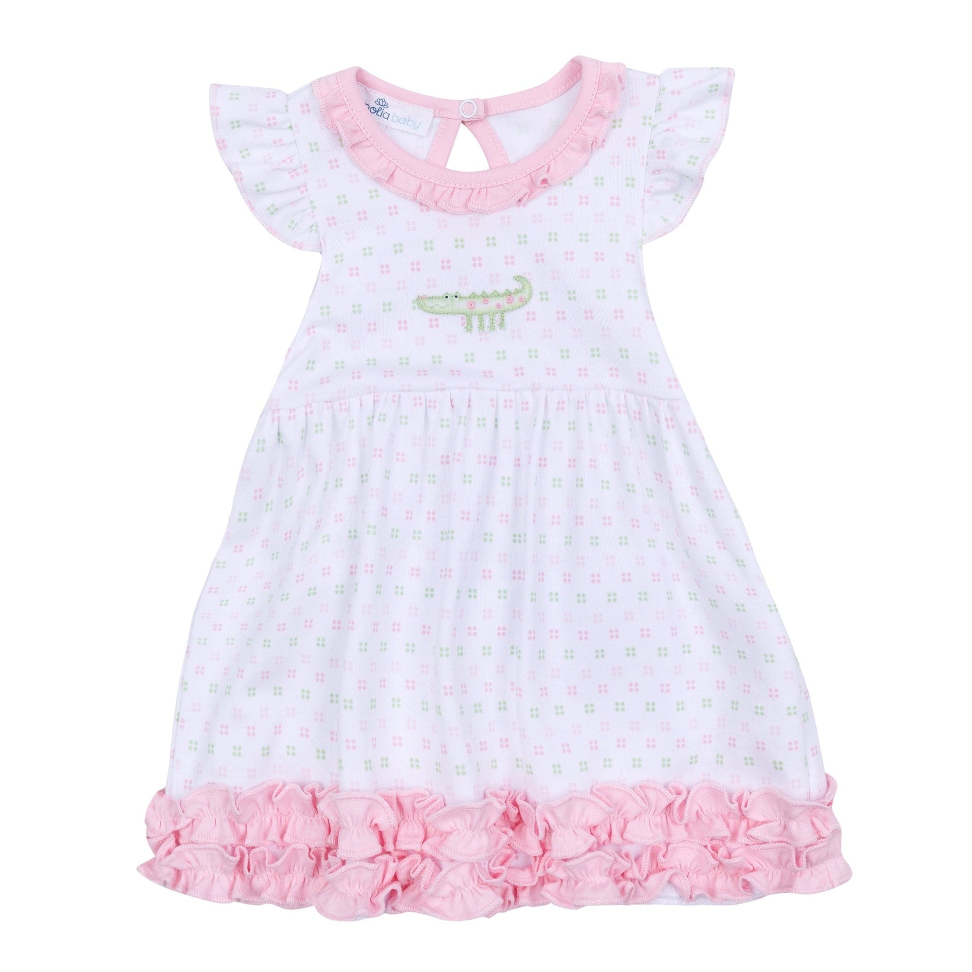 Alligator Pie Embroidered Dress - Pink - Magnolia BabyDress