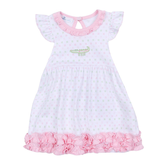 Alligator Pie Embroidered Dress - Pink - Magnolia BabyDress
