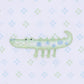 Alligator Pie Embroidered Footie - Light Blue - Magnolia BabyFootie