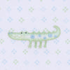 Alligator Pie Embroidered Footie - Light Blue - Magnolia BabyFootie