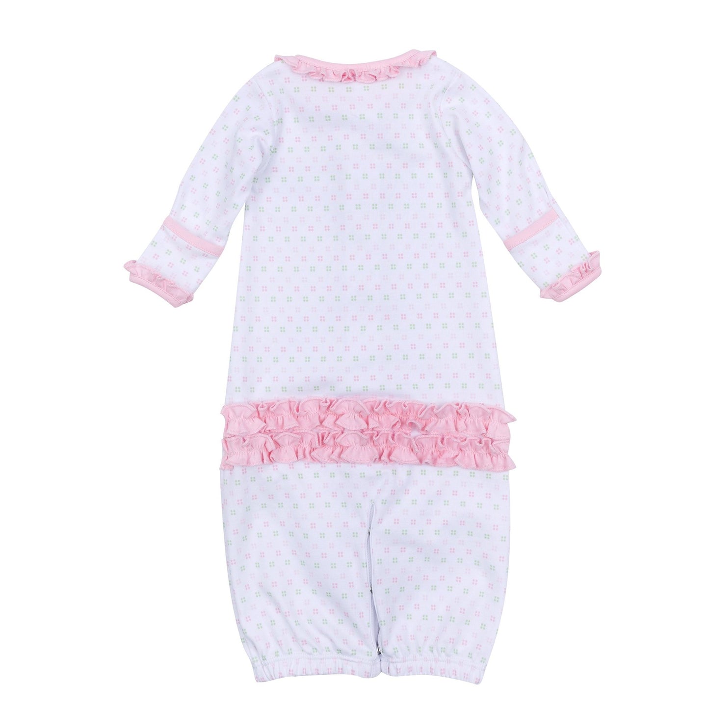 Alligator Pie Embroidered Ruffle Converter - Pink - Magnolia BabyConverter Gown