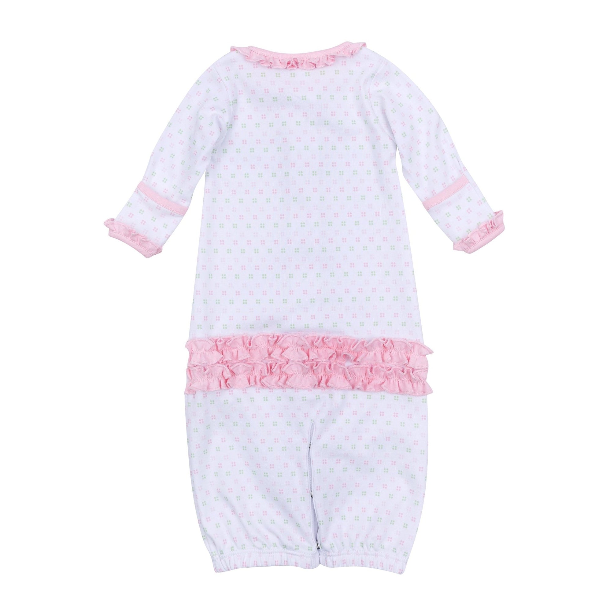 Alligator Pie Embroidered Ruffle Converter - Pink - Magnolia BabyConverter Gown