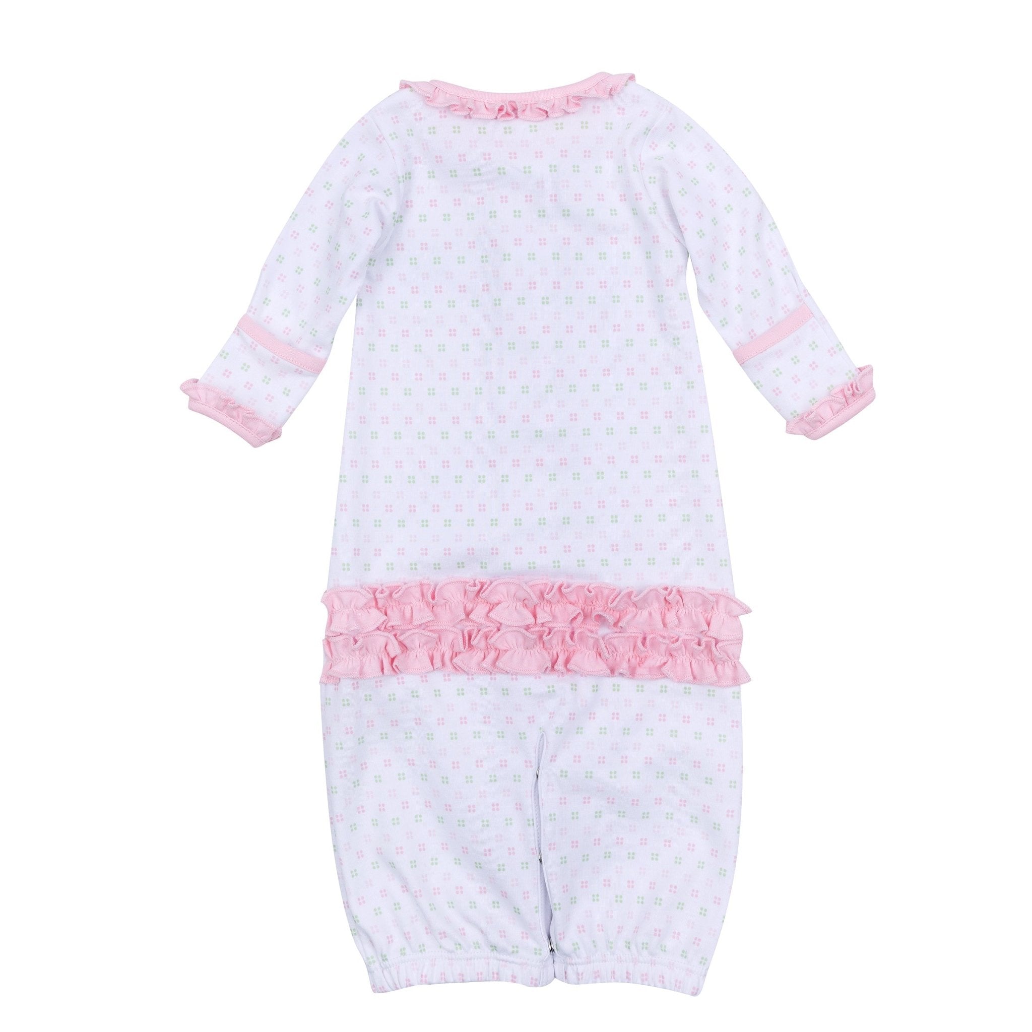 Alligator Pie Embroidered Ruffle Converter - Pink - Magnolia BabyConverter Gown