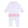 Alligator Pie Embroidered Ruffle Footie - Pink - Magnolia BabyFootie
