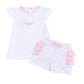 Alligator Pie Embroidered Ruffle Short Set - Pink - Magnolia BabyShort Set