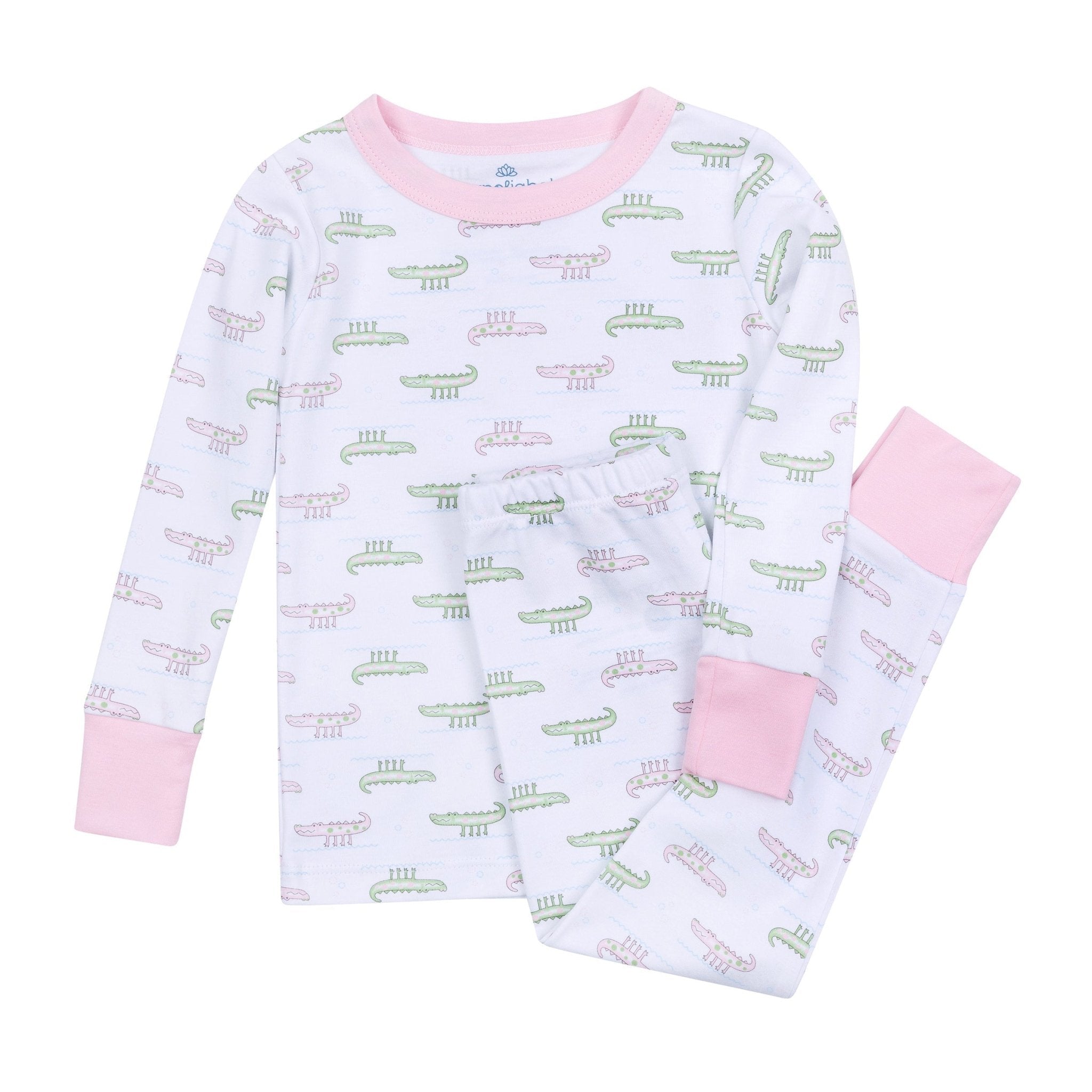 Alligator Pie Long Pajamas - Pink - Magnolia BabyLong Pajamas