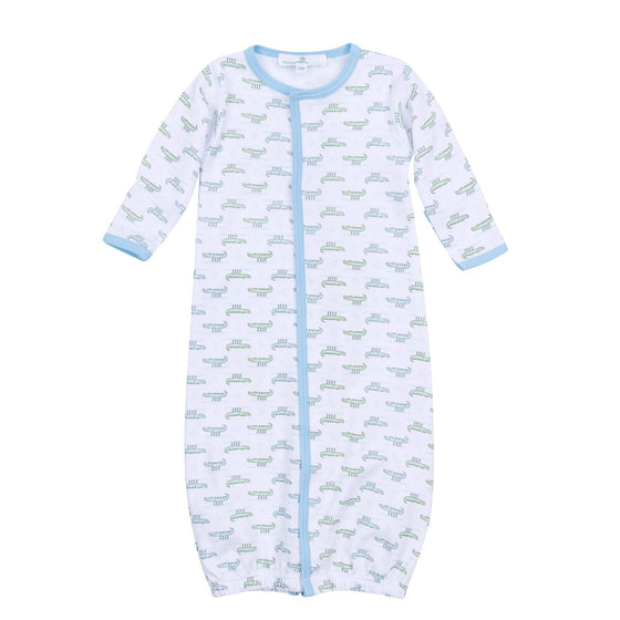 Alligator Pie Print Converter - Light Blue - Magnolia BabyConverter Gown