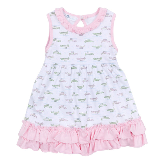 Alligator Pie Print Dress - Pink - Magnolia BabyDress