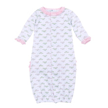  Alligator Pie Print Ruffle Converter - Pink - Magnolia BabyConverter Gown