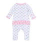 Alligator Pie Print Ruffle Footie - Pink - Magnolia BabyFootie