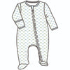 Alligator Pie Print Zip Footie - Light Blue - Magnolia BabyFootie