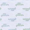 Alligator Pie Print Zip Footie - Light Blue - Magnolia BabyFootie