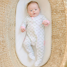  Alligator Pie Print Zip Footie - Pink - Magnolia BabyFootie