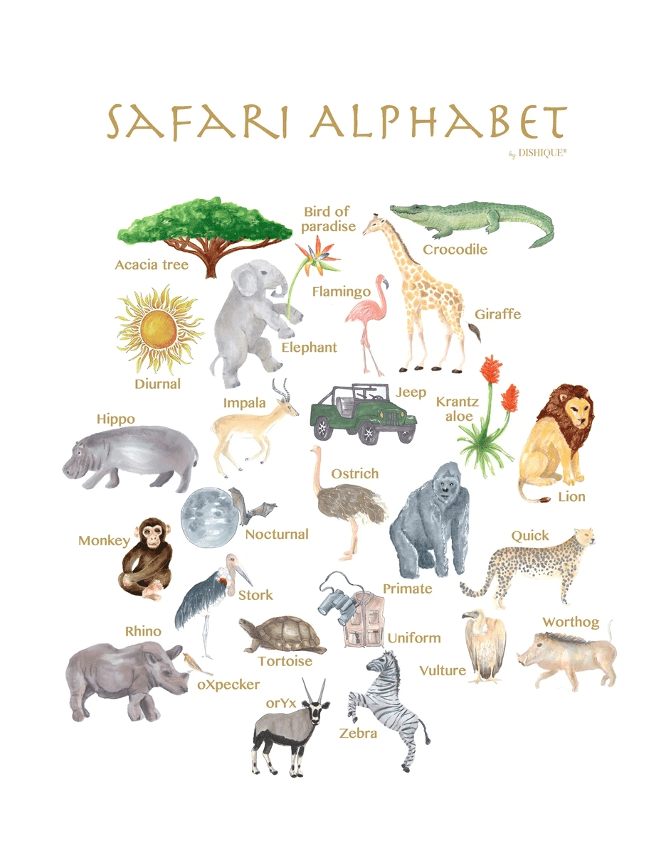 Alphabet Wall Art - Safari - Magnolia BabyWall Art