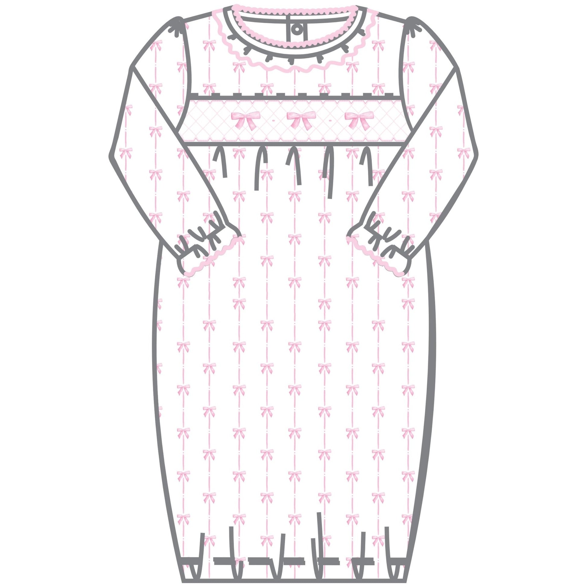 Amelia's Classics Smocked Gathered Gown - Magnolia BabyGown