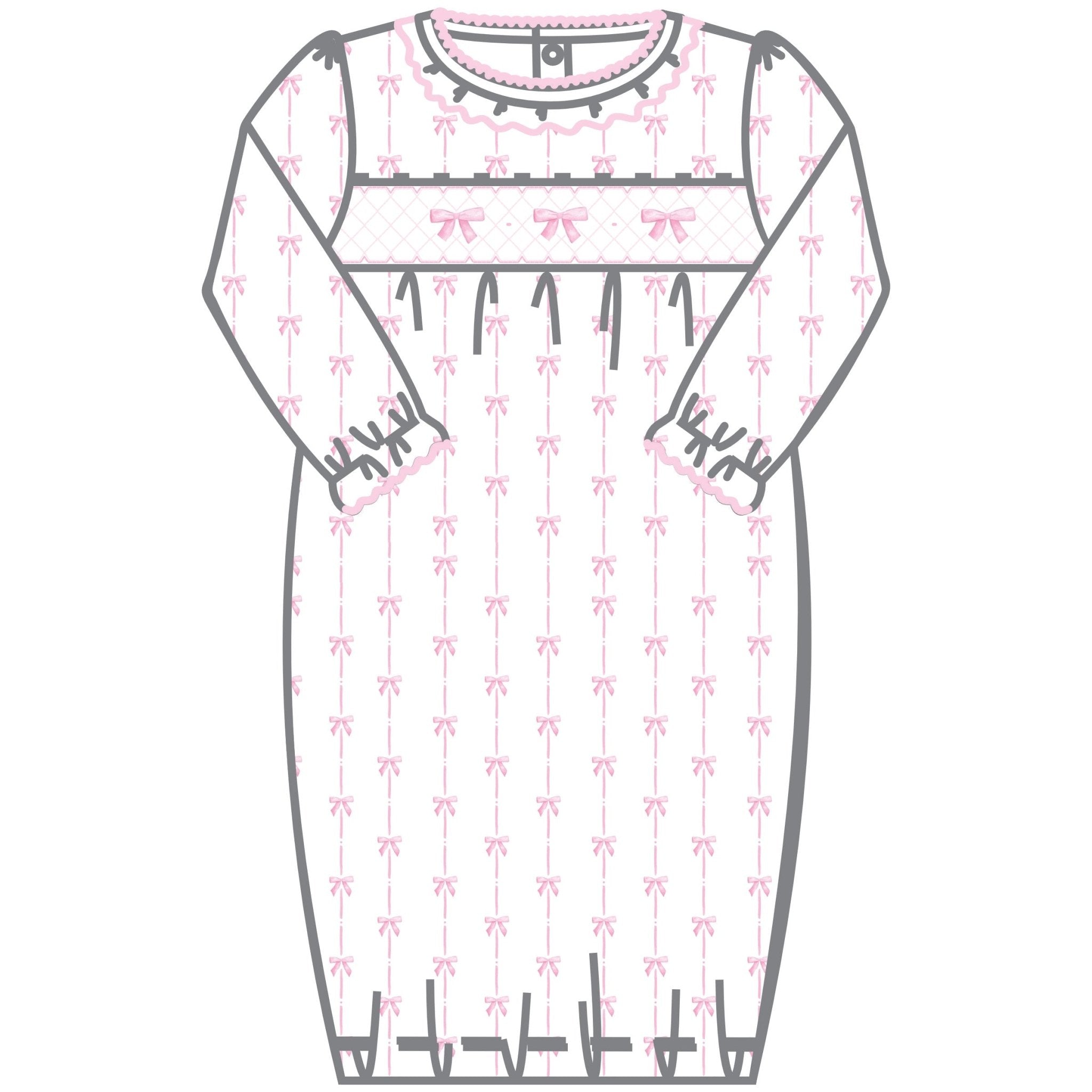 Amelia's Classics Smocked Gathered Gown - Magnolia BabyGown