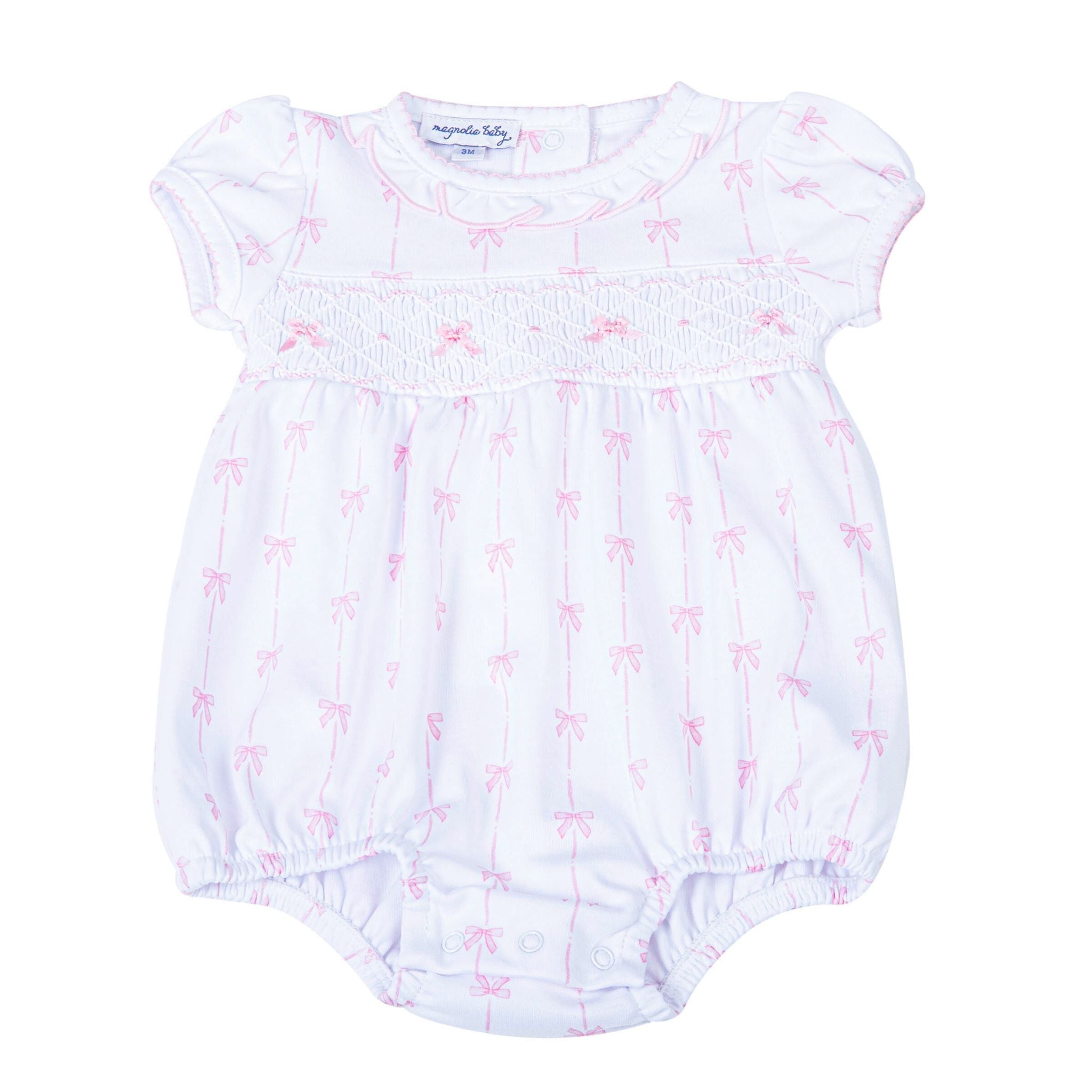 Amelia's Classics Smocked Short Sleeve Bubble - Magnolia Baby Girl