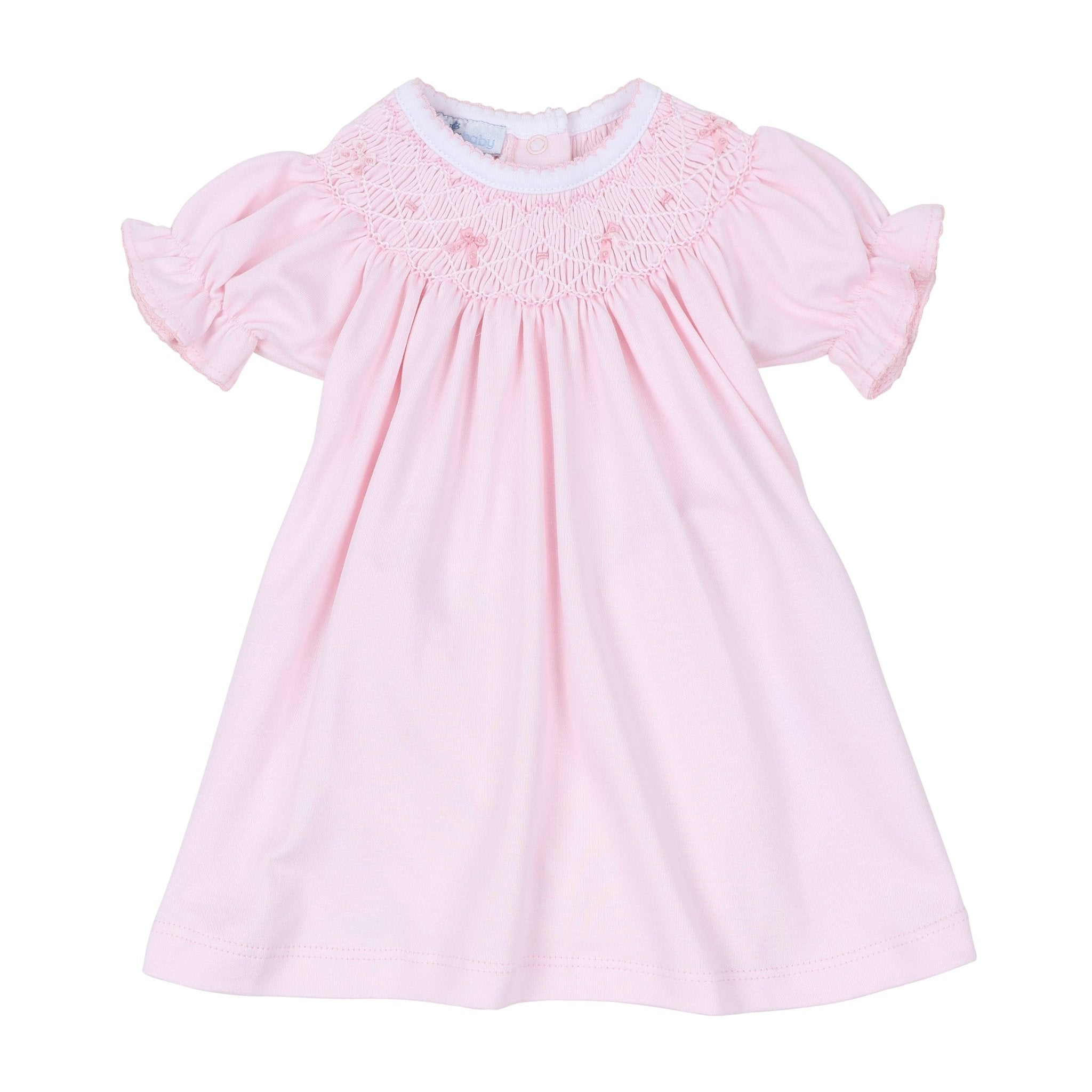 Amelia's Classics Solid Bishop Short Sleeve Dress - Magnolia BabyDress