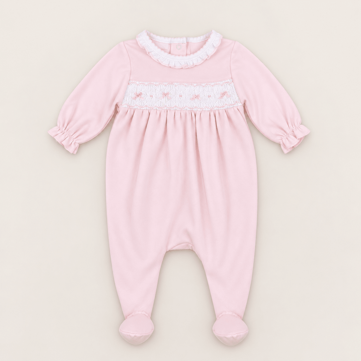 Magnolia Baby_Amelia's Classics Solid Smocked Footie_1