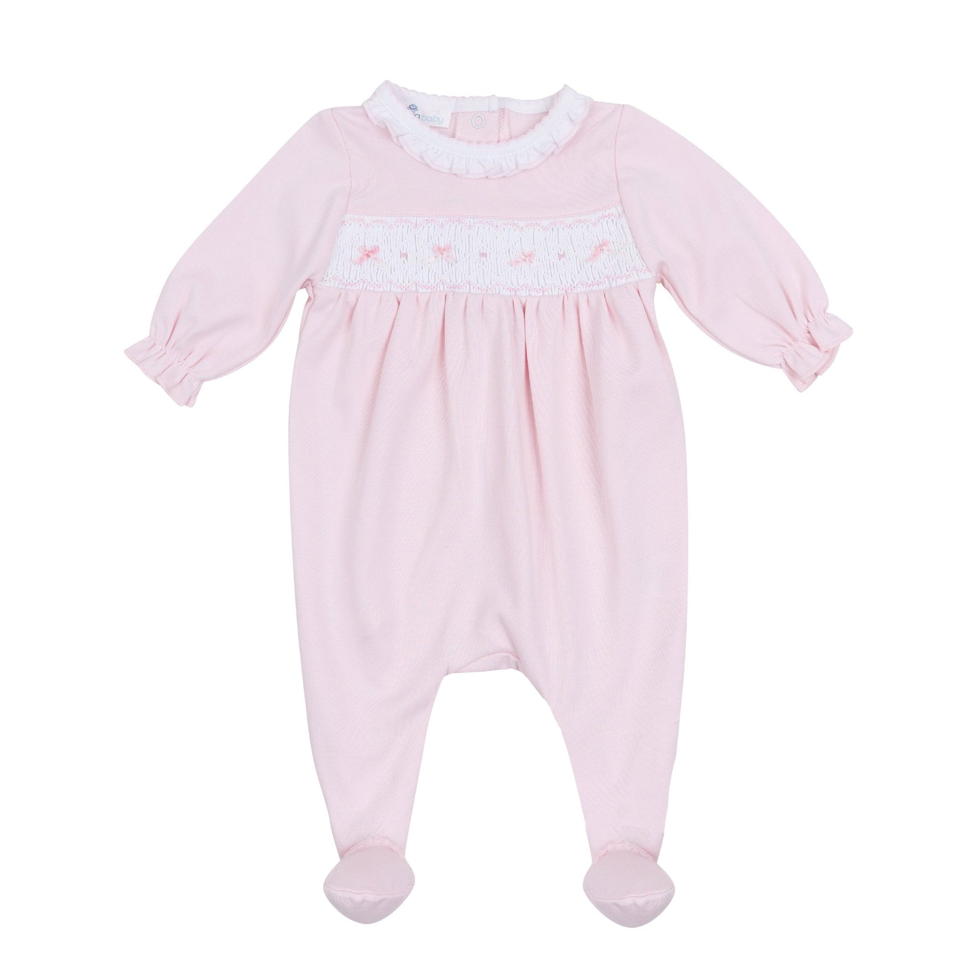 Amelia's Classics Solid Smocked Footie - Magnolia BabyFootie