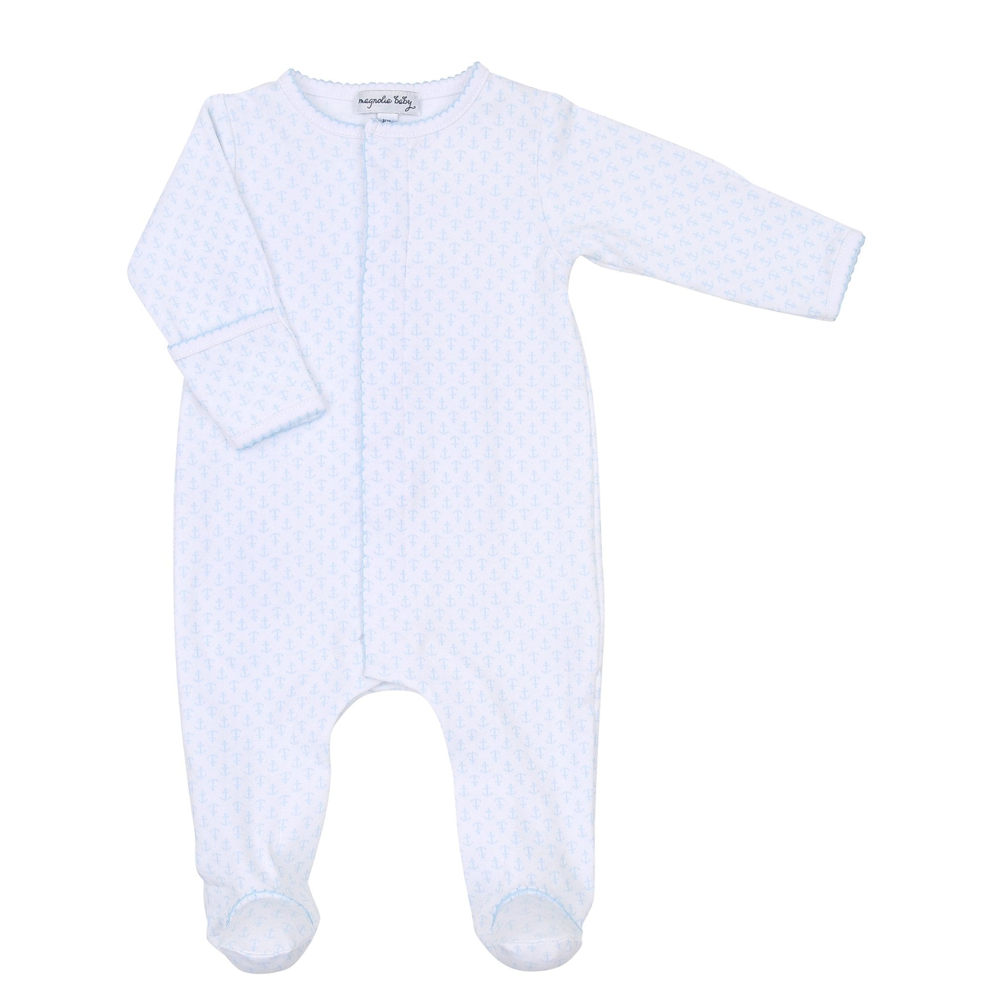 Footie Tiny Anchors en azul