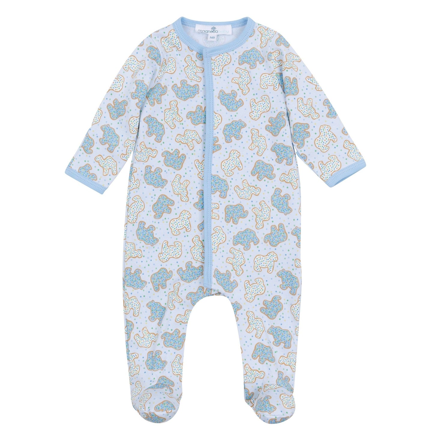 Animal Crackers Footie - Light Blue - Magnolia BabyFootie