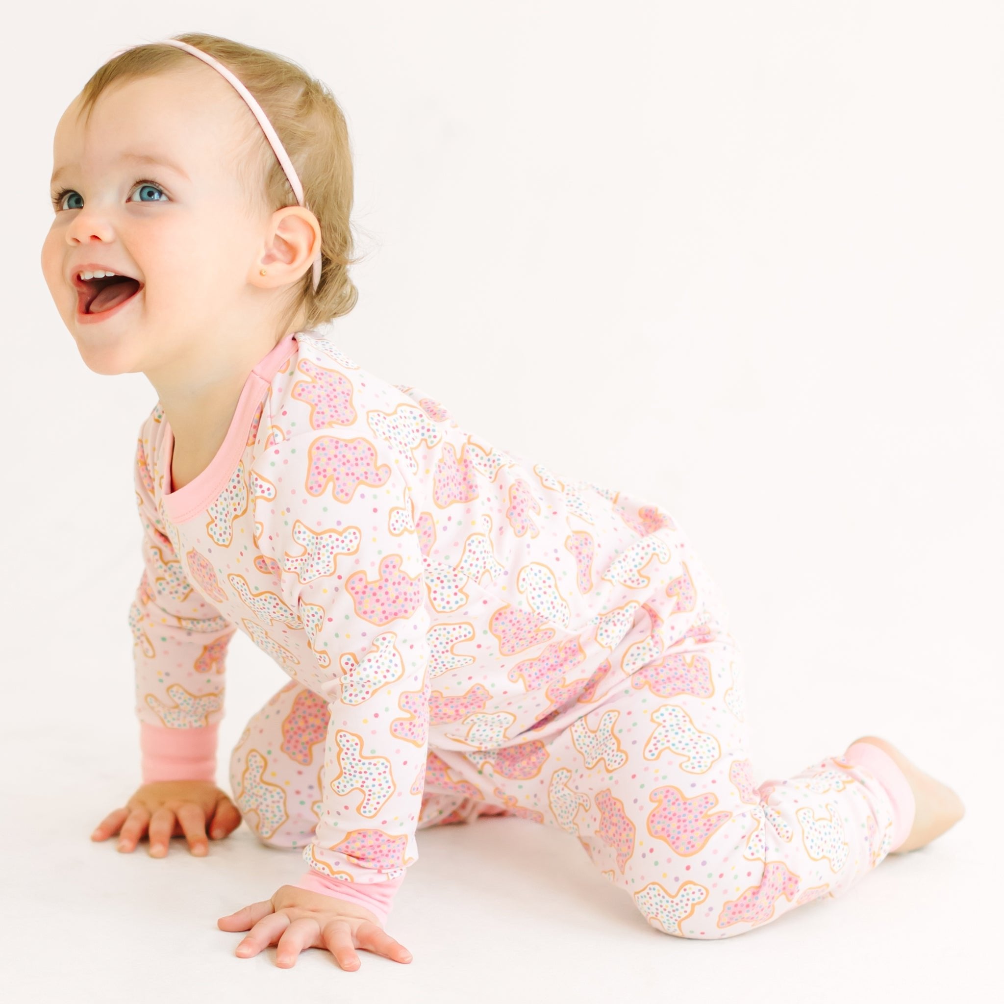 Animal Crackers Long Pajamas - Pink - Magnolia BabyLong Pajamas