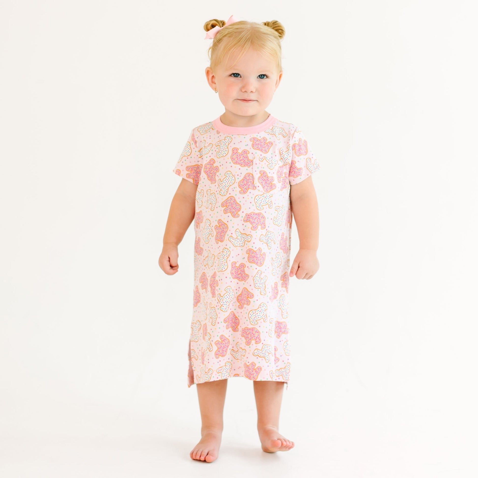 Animal Crackers Short Sleeve Nightdress - Pink - Magnolia BabyNightdress