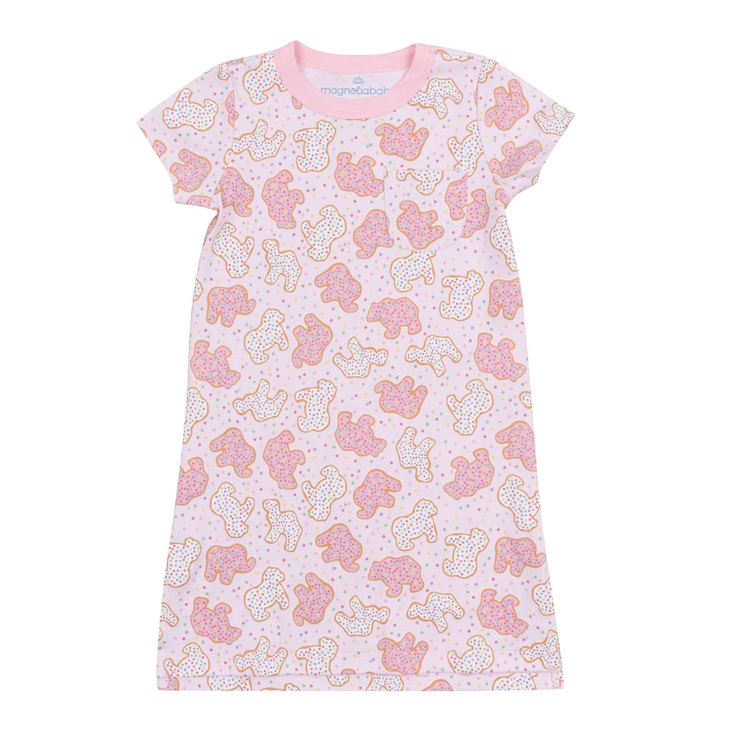 Animal Crackers Short Sleeve Nightdress - Pink - Magnolia BabyNightdress