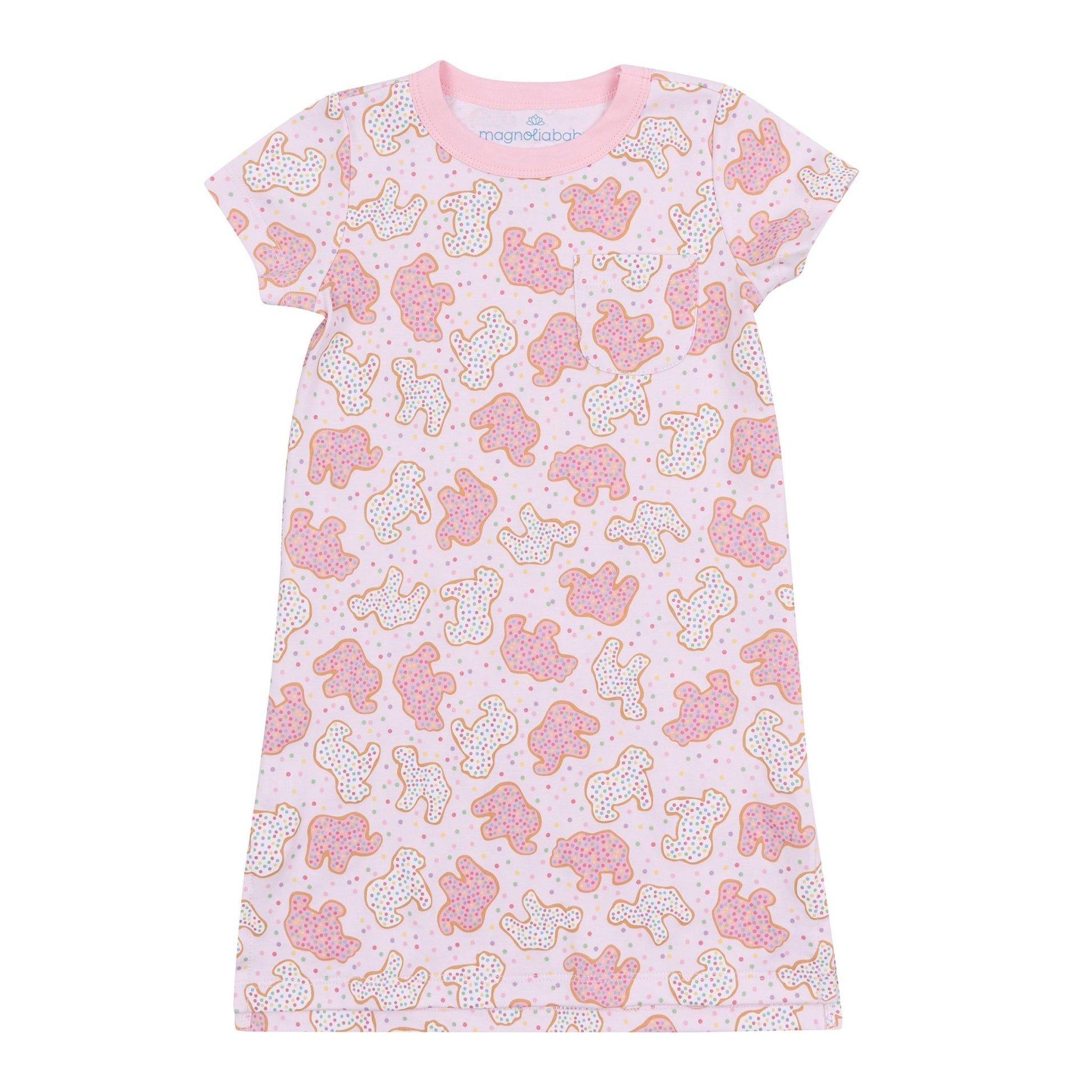 Animal Crackers Short Sleeve Nightdress - Pink - Magnolia BabyNightdress