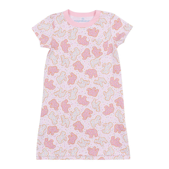 Animal Crackers Short Sleeve Nightdress - Pink - Magnolia BabyNightdress