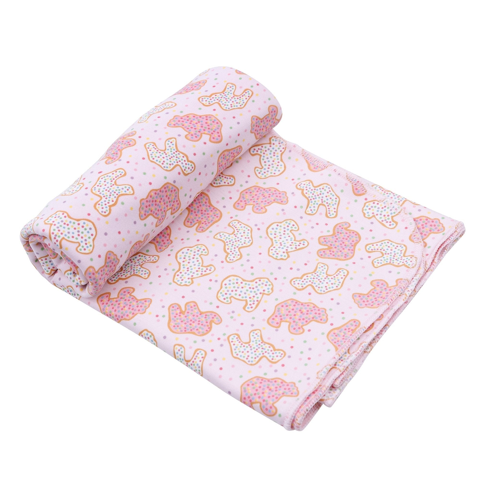 Animal Crackers Swaddle Blanket - Pink - Magnolia BabySwaddle Blanket