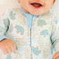 Animal Crackers Zip Footie - Light Blue - Magnolia BabyFootie