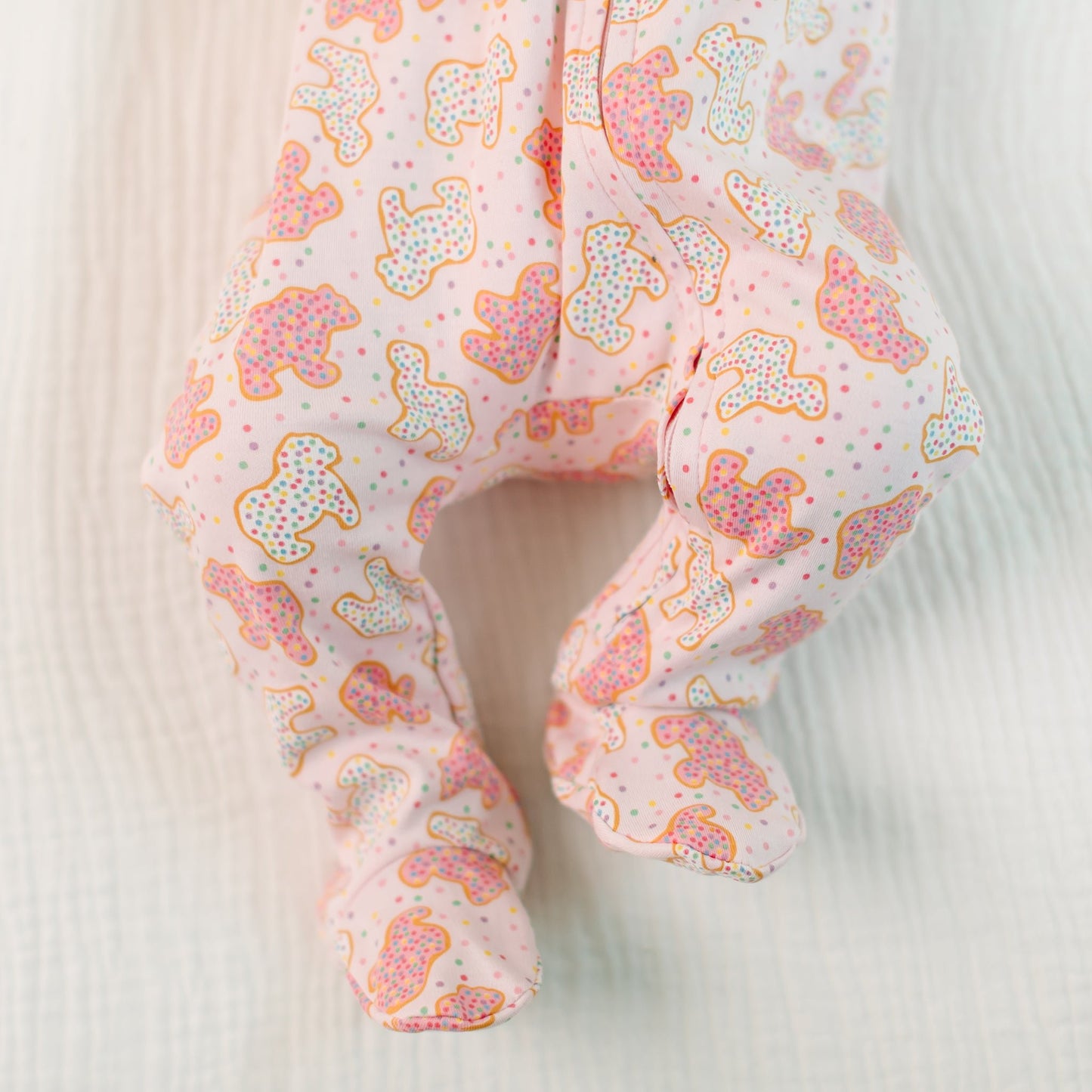 Animal Crackers Zip Footie - Pink - Magnolia BabyFootie