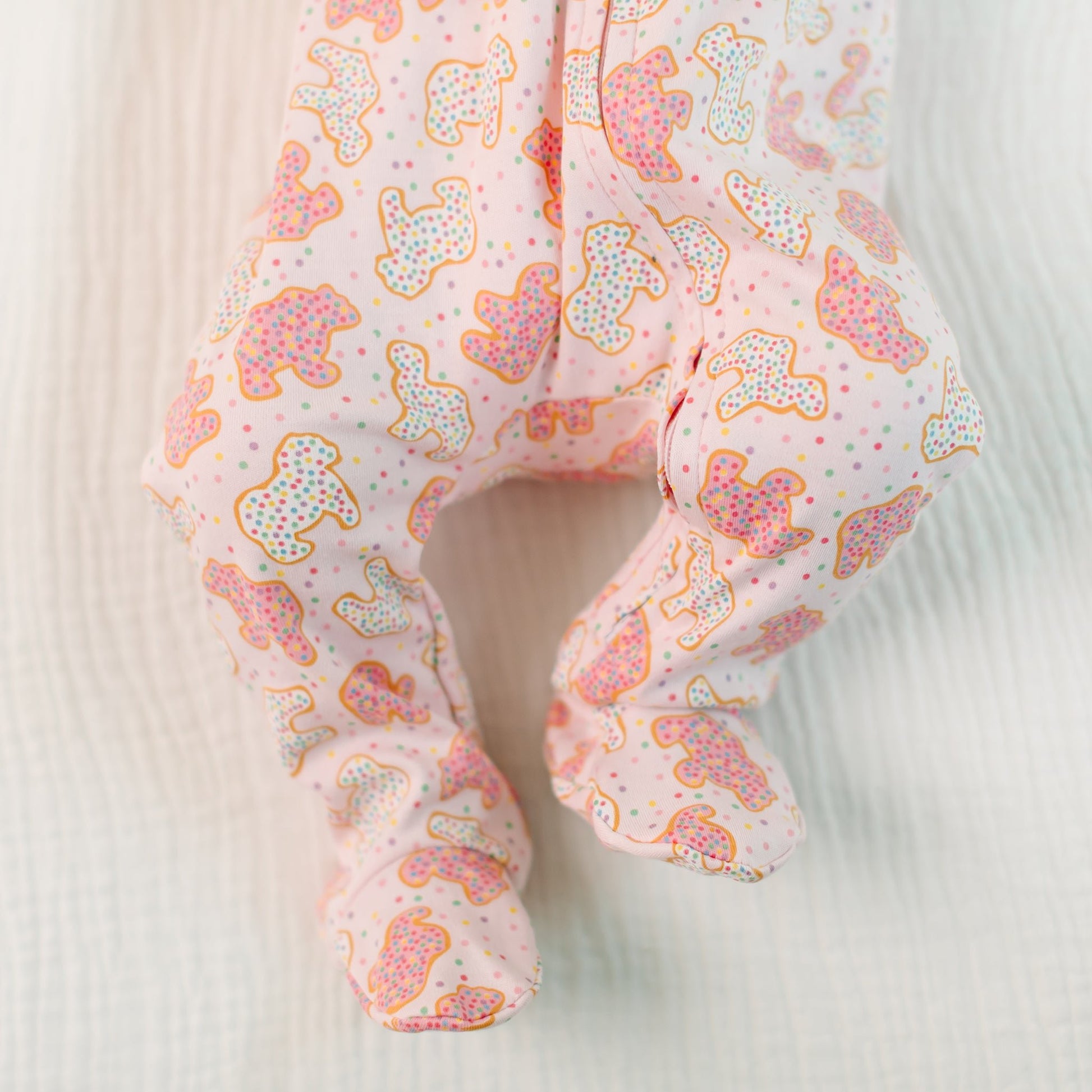Animal Crackers Zip Footie - Pink - Magnolia BabyFootie