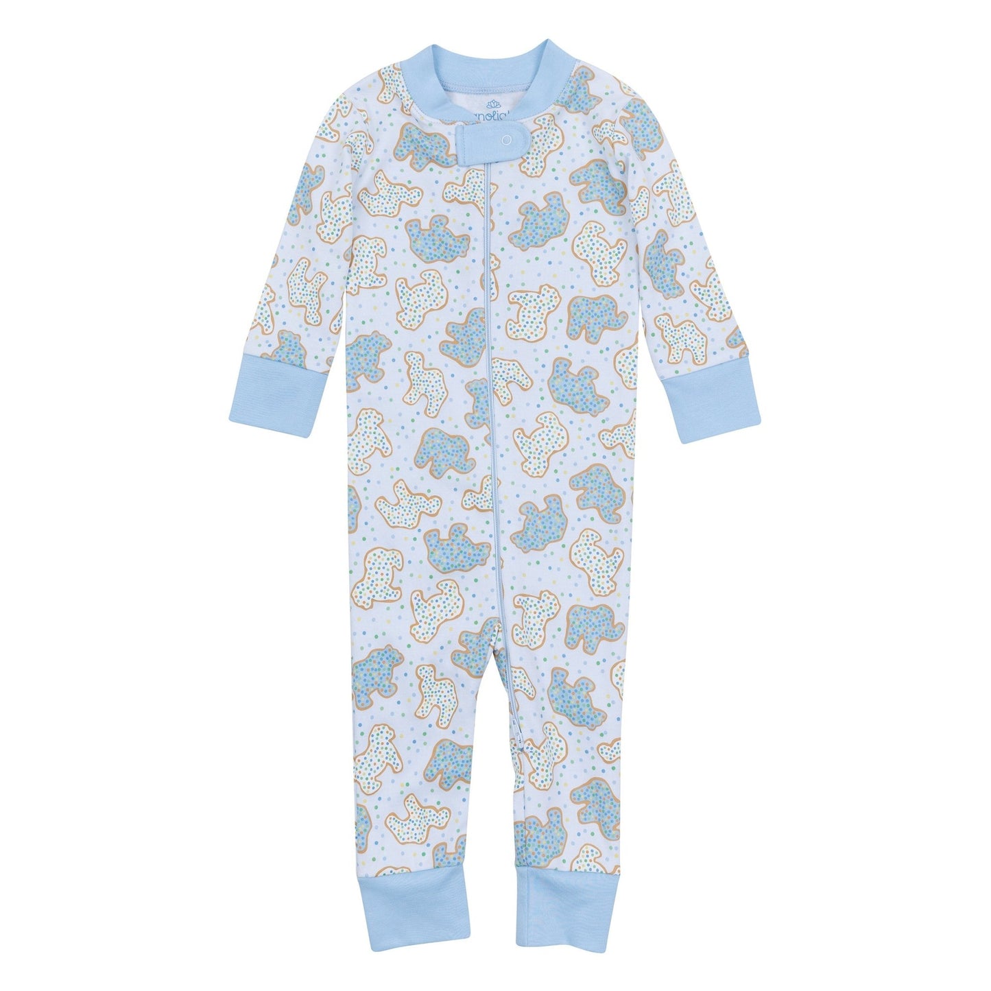 Animal Crackers Zip Pajamas - Light Blue - Magnolia BabyZipper Pajamas