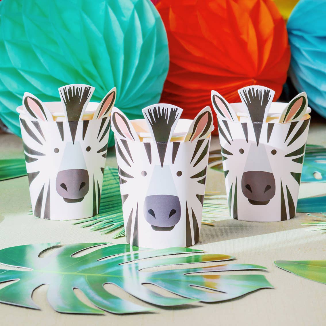 Animal Party Zebra Cups - 8 Pack - Magnolia BabyParty Supplies