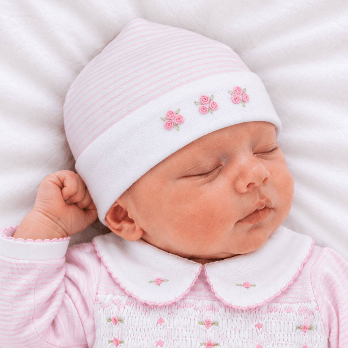 Magnolia Baby_Anna Hand-Embroidered Hat - Pink_1