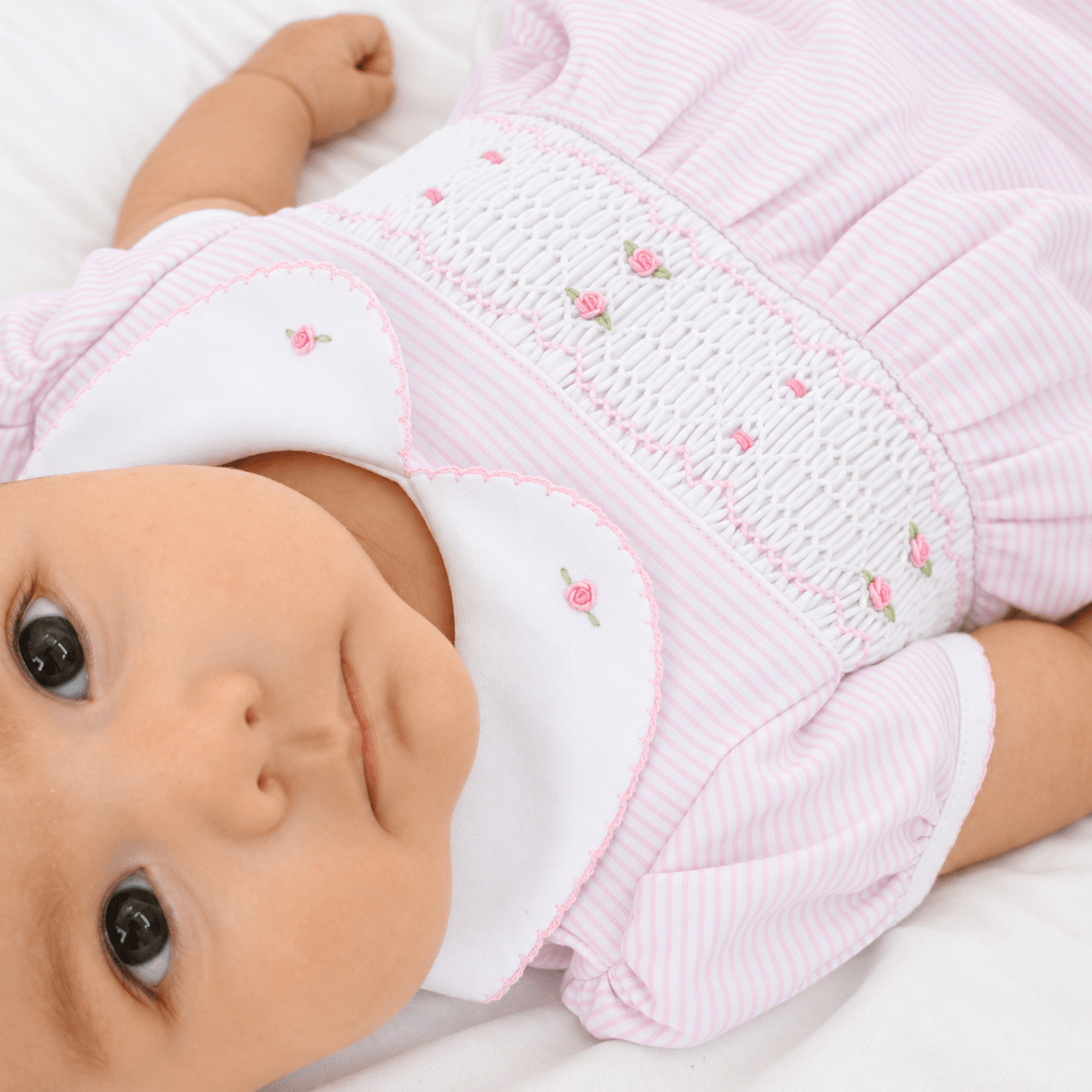 Magnolia Baby_Anna Smocked Short Sleeve Bubble - Pink_2