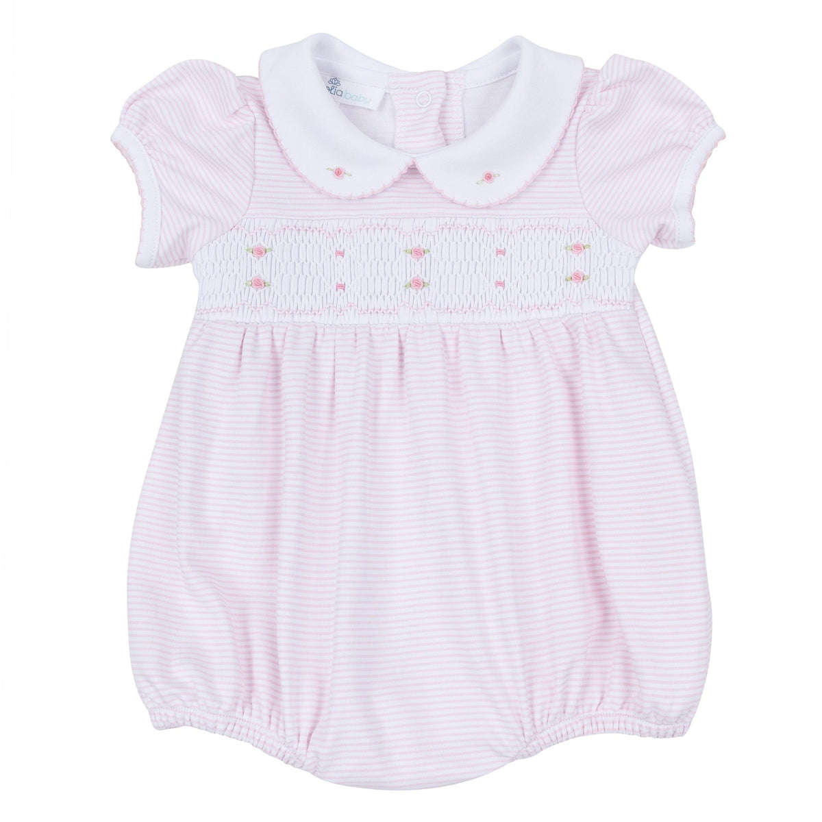 Magnolia Baby_Anna Smocked Short Sleeve Bubble - Pink_7