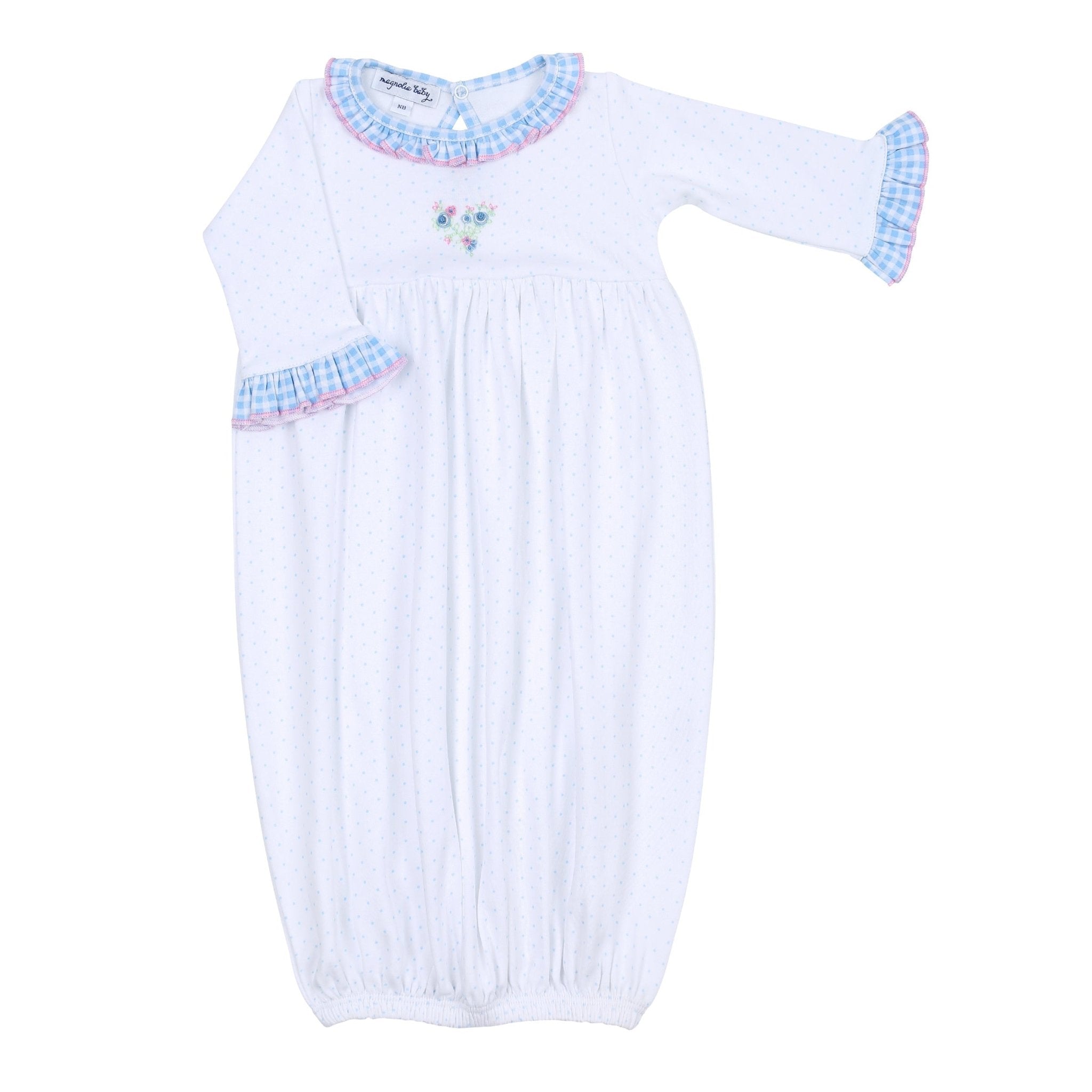 Anna's Classics Embroidered Ruffle Gathered Gown