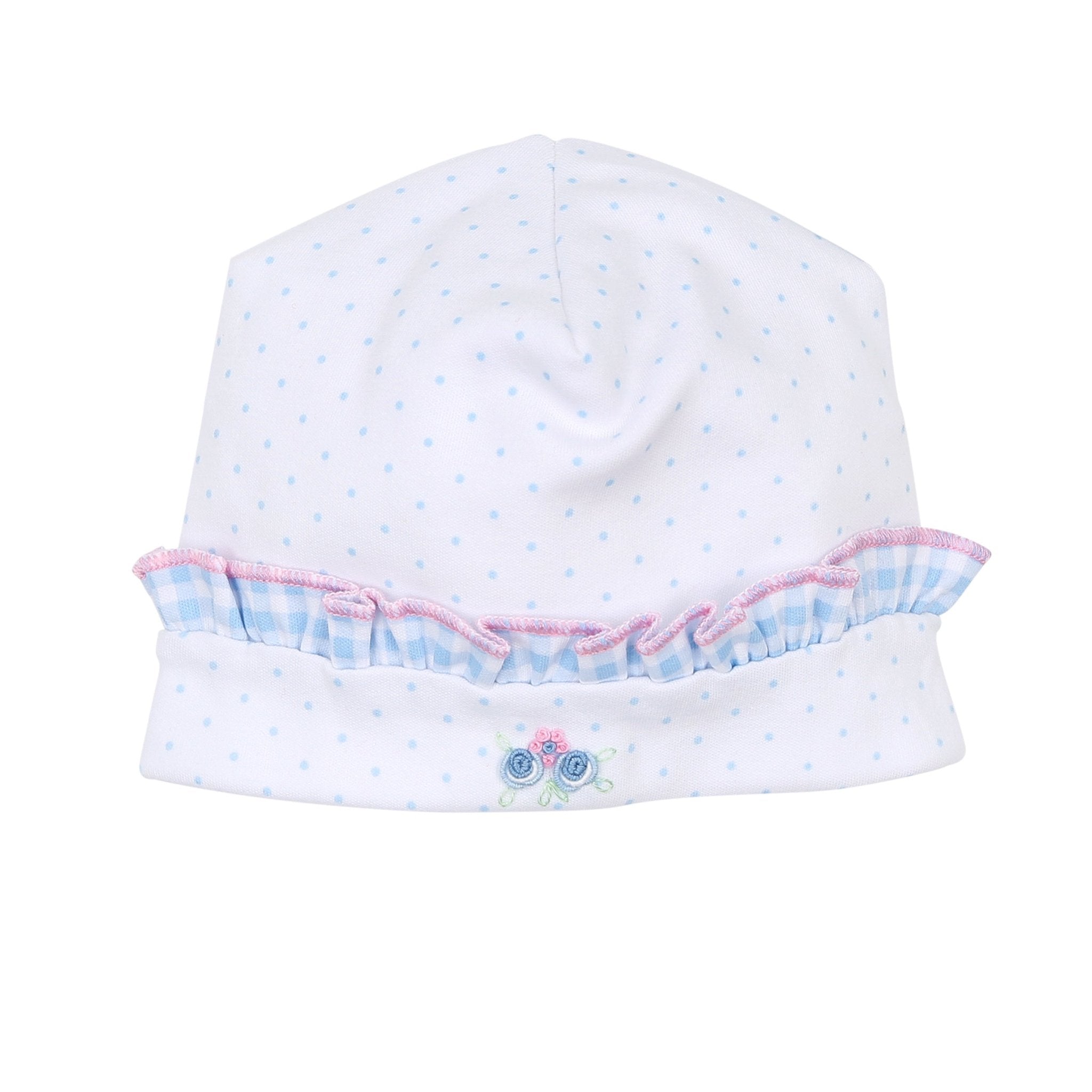 Gorro con volantes bordados de Anna's Classics