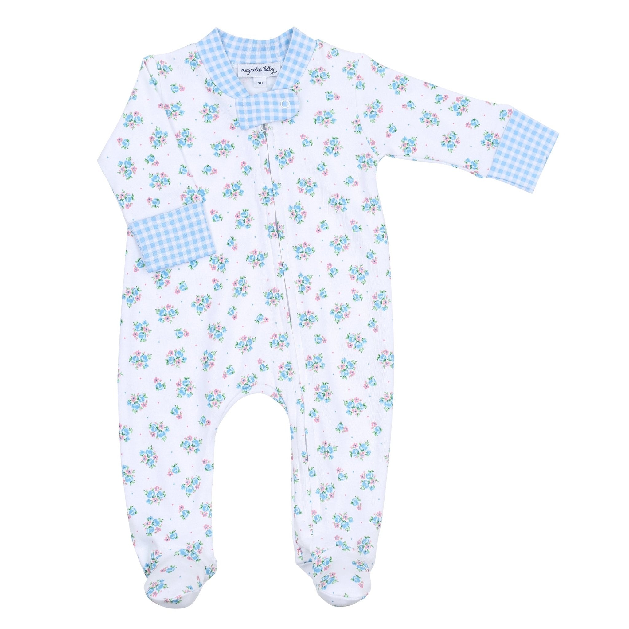 Anna's Classics Print Zip Footie - Magnolia BabyFootie
