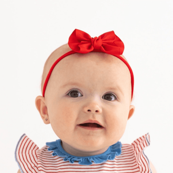 Anne Red Headband with Grosgrain Bow - Magnolia BabyHeadband