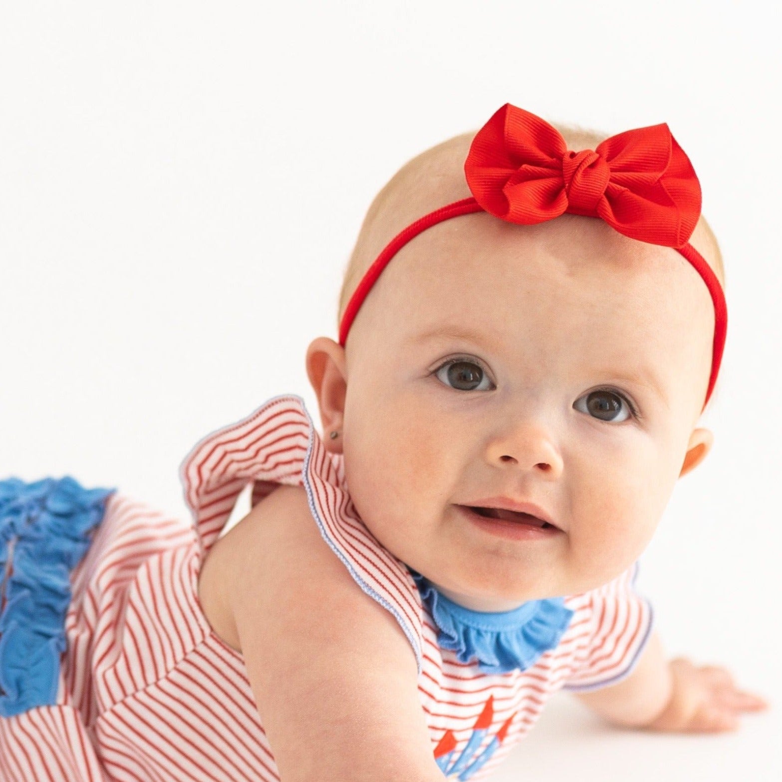 Anne Red Headband with Grosgrain Bow - Magnolia BabyHeadband
