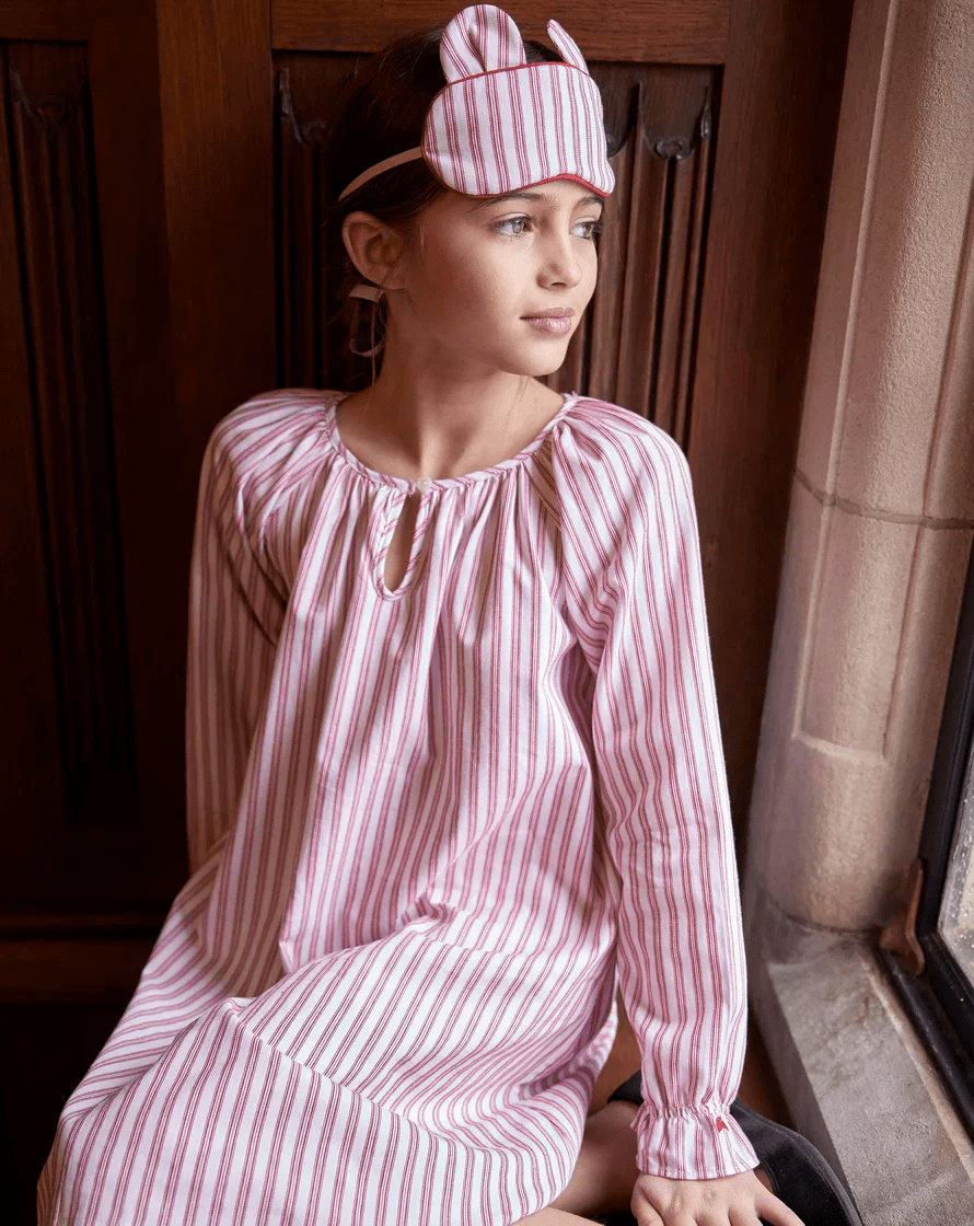 Antique Red Ticking Stripe Delphine Nightgown - Magnolia BabyNightdress