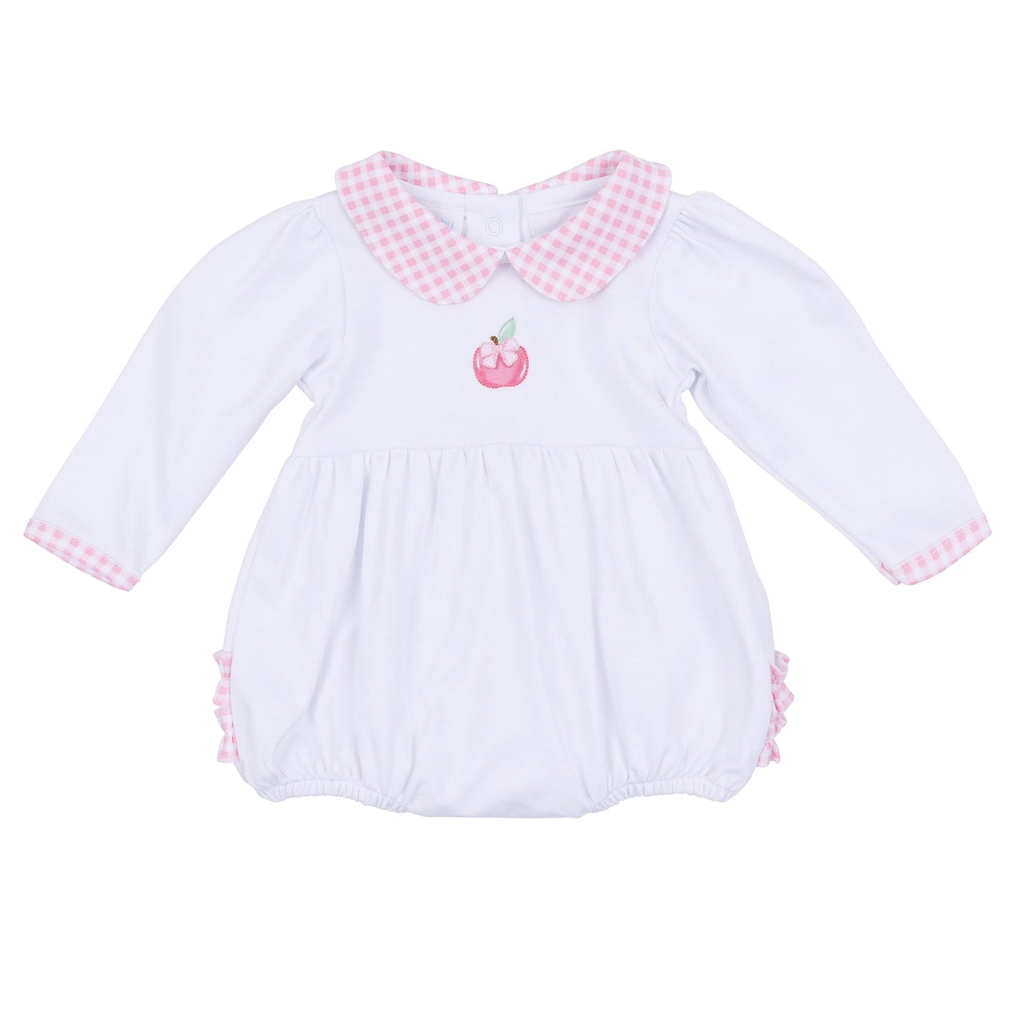 Apple of my Eye Collared Ruffle Long Sleeve Bubble - Magnolia BabyBubble