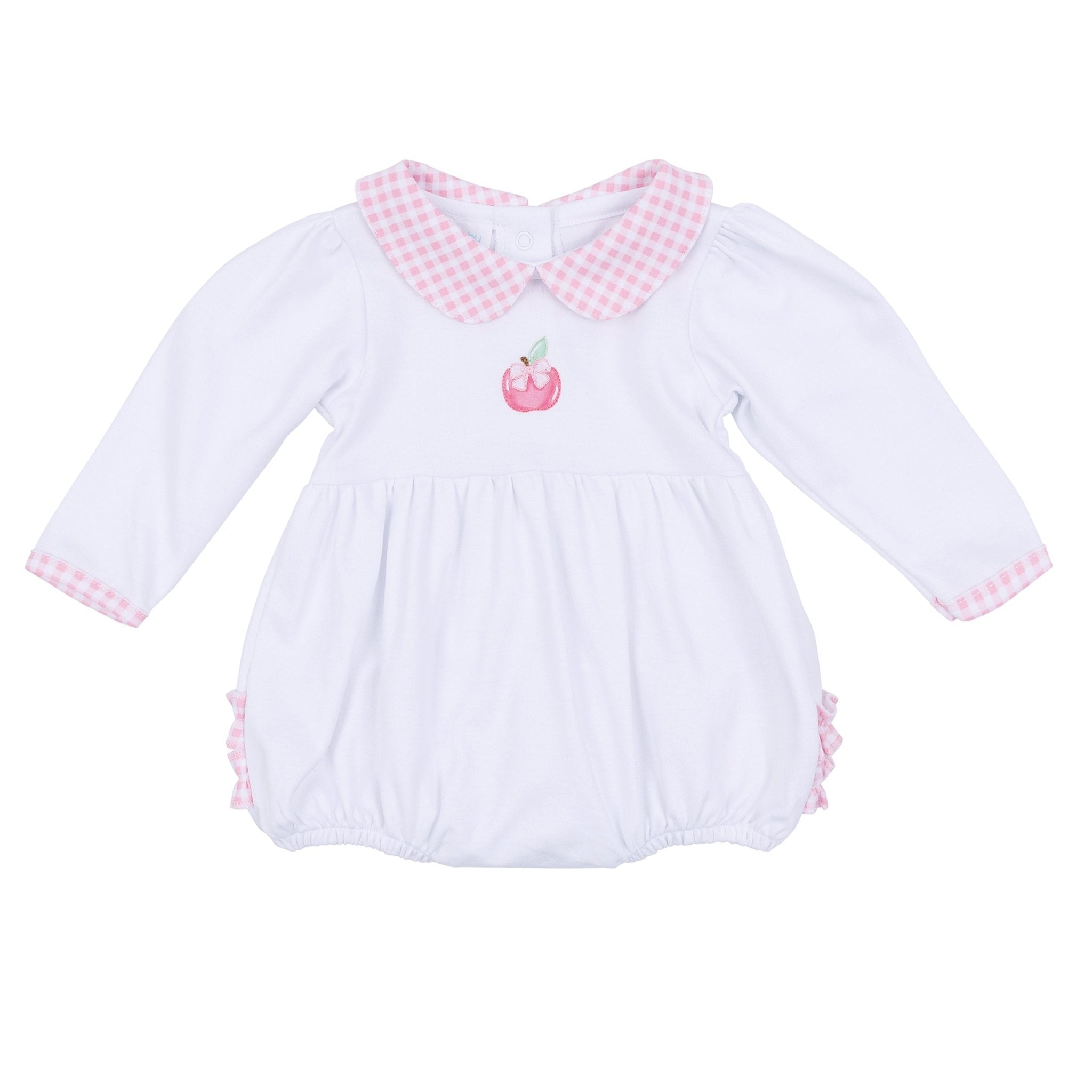Apple of my Eye Collared Ruffle Long Sleeve Bubble - Magnolia BabyBubble